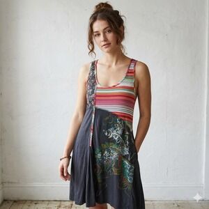 Cap Juluca Aldo Martins Dress Womens Small Patchwork Stripe Paisley Floral